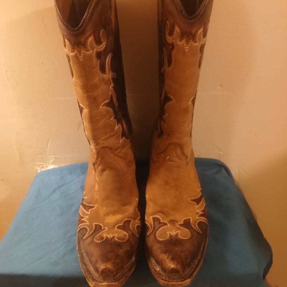Circle G Dark Brown and Tan Cowgirl Boots